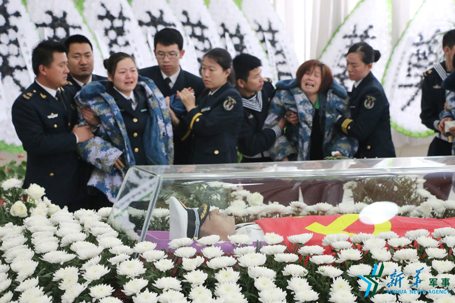 張超烈士遺體告別儀式現(xiàn)場(chǎng)。