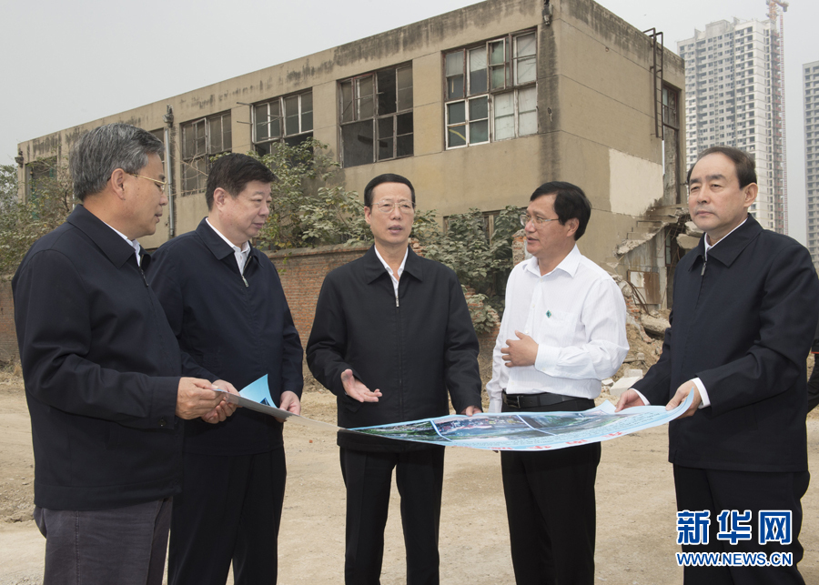 10月22日至23日，中共中央政治局常委、國務(wù)院副總理張高麗在山東調(diào)研扶貧工作情況。這是10月22日，張高麗就整體搬遷脫貧實地考察濟寧東南片區(qū)還遷安置區(qū)暨東南華城棚戶區(qū)改造項目。 新華社記者 王曄 攝