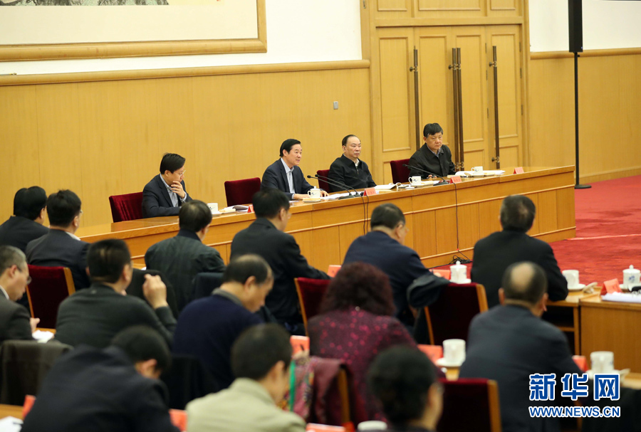 3月23日，治國理政論壇“‘四個全面’戰(zhàn)略布局系列理論研討會”首場研討會在北京召開，中共中央政治局委員、中央書記處書記、中宣部部長劉奇葆出席會議并講話。新華社記者 劉衛(wèi)兵 攝
