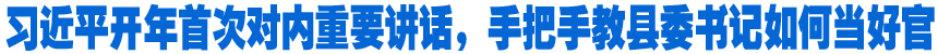 習近平開年首次對內(nèi)重要講話，手把手教縣委書記如何當好官