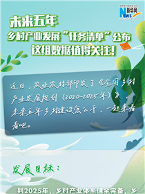 未來五年鄉(xiāng)村產(chǎn)業(yè)發(fā)展“任務(wù)清單”公布 這組數(shù)據(jù)值得關(guān)注！