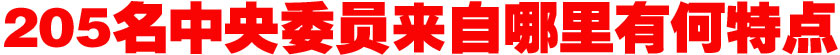 205名中央委員來(lái)自哪里？有何特點(diǎn)？