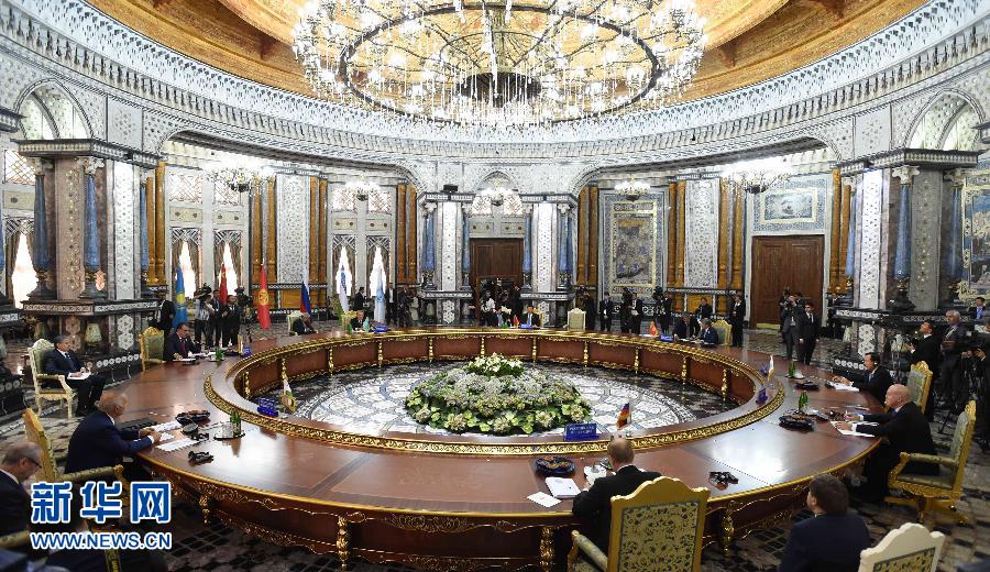 9月12日，上海合作組織成員國元首理事會第十四次會議在塔吉克斯坦首都杜尚別舉行。國家主席習(xí)近平出席會議并發(fā)表重要講話。新華社記者馬占成攝 