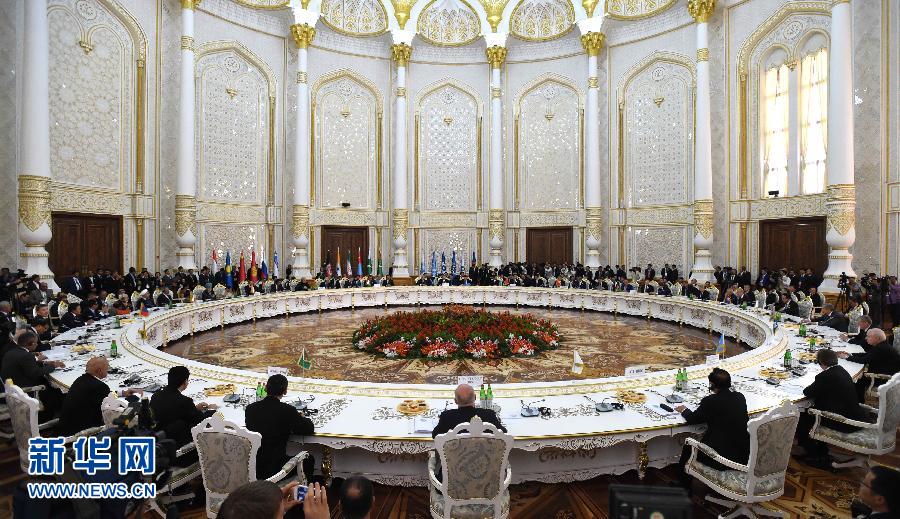 9月12日，上海合作組織成員國元首理事會第十四次會議在塔吉克斯坦首都杜尚別舉行。國家主席習(xí)近平出席會議并發(fā)表重要講話。新華社記者馬占成攝 