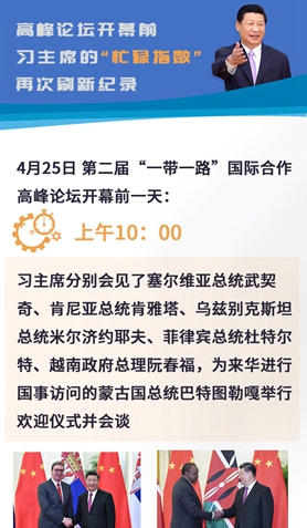 高峰論壇開幕前，習(xí)主席的“忙碌指數(shù)”再次刷新紀(jì)錄